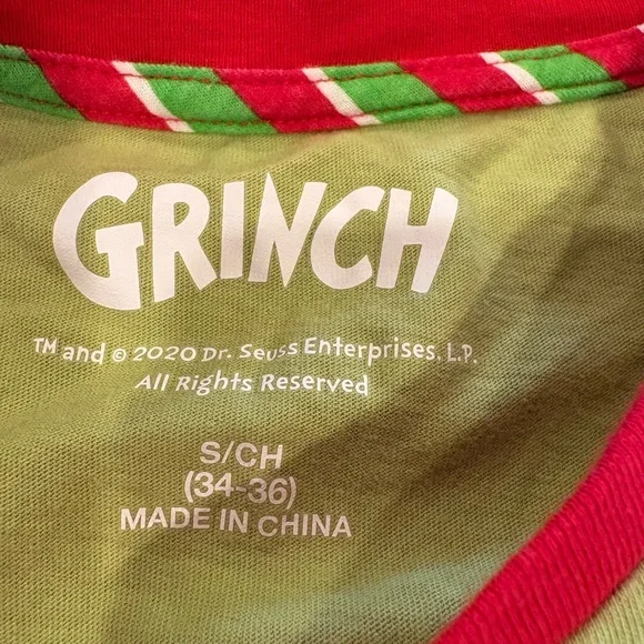 Jr. small Pajamas Set - Green and White, Grinch, UEC - Picture 3 of 8